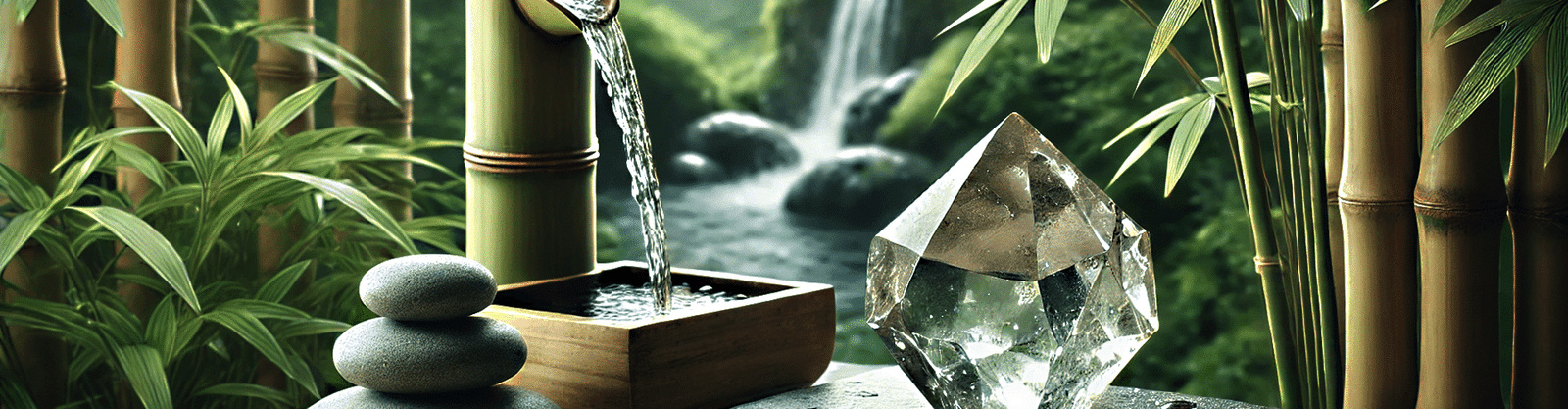 bamboo crystal nature spa scene