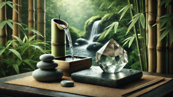 bamboo crystal nature spa scene
