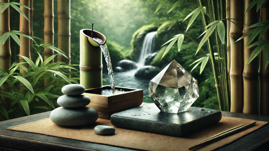 bamboo crystal nature spa scene
