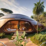 peaceful eco dome in nature with birds