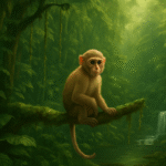 rhesus macaque in forest