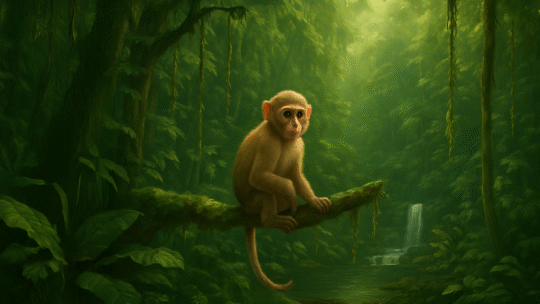 rhesus macaque in forest