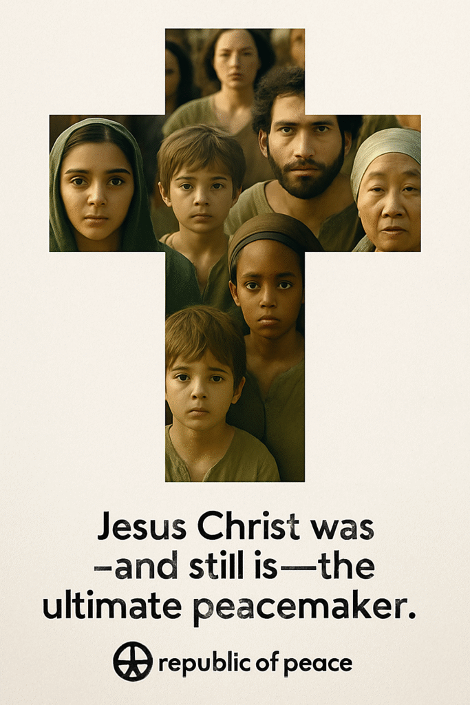 diverse people in cross cutout look at viewer