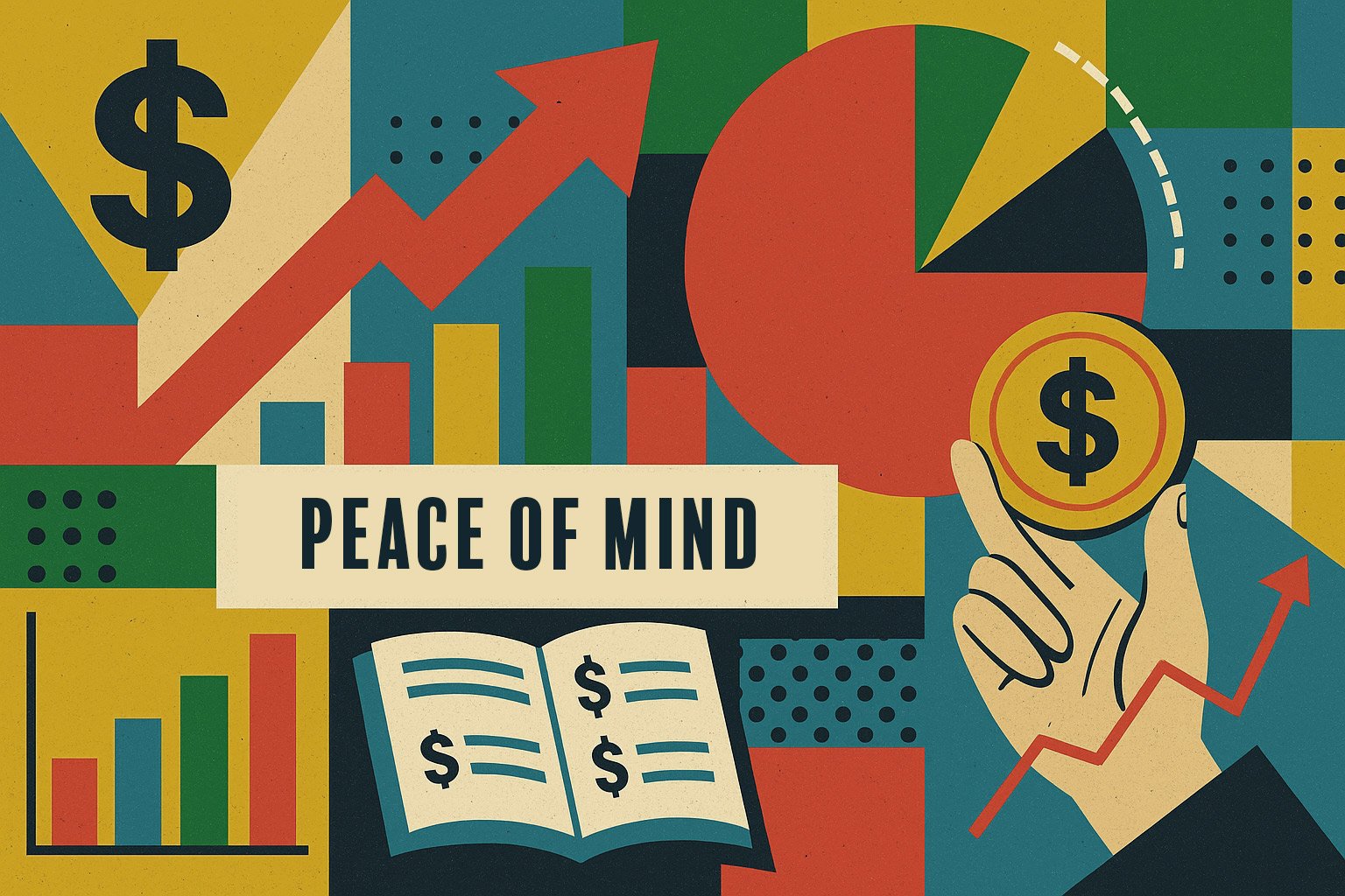 Abstact image with financial symbols.