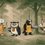 Republic Of Peace characters, Bendo the Turtle, Zoya the Wise Owl, Tavi the Otter, and Yana the Owl.