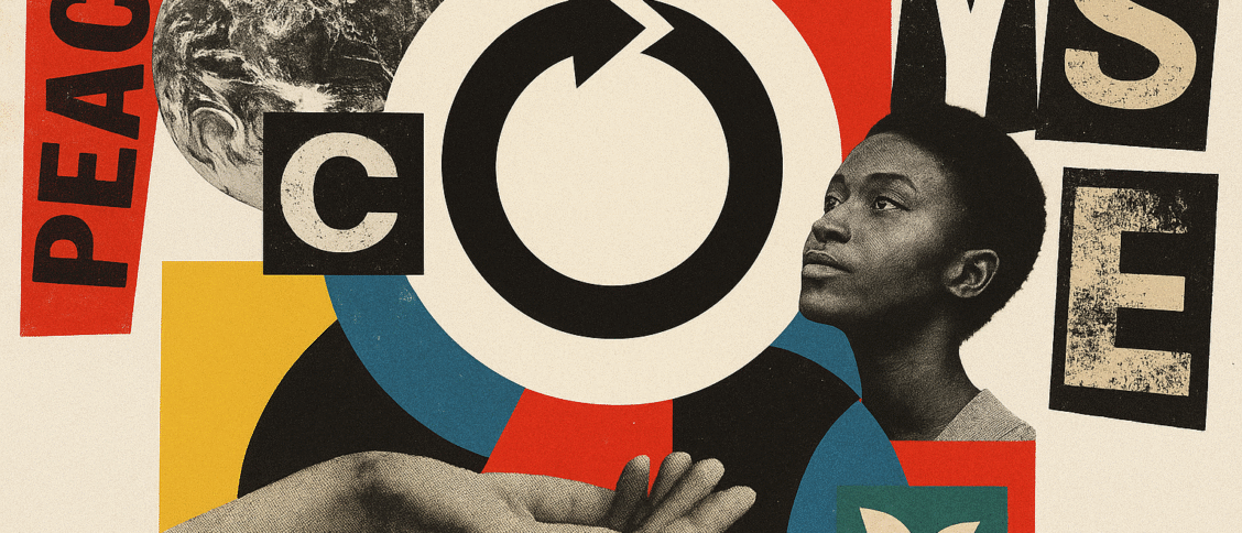 A poster style graphic collage for systems thinking.